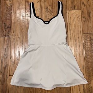 Reformation Cream Tennis Dress with Black Edging - medium